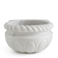 Beyaz Mermer Kurna Kenar İşlemeli