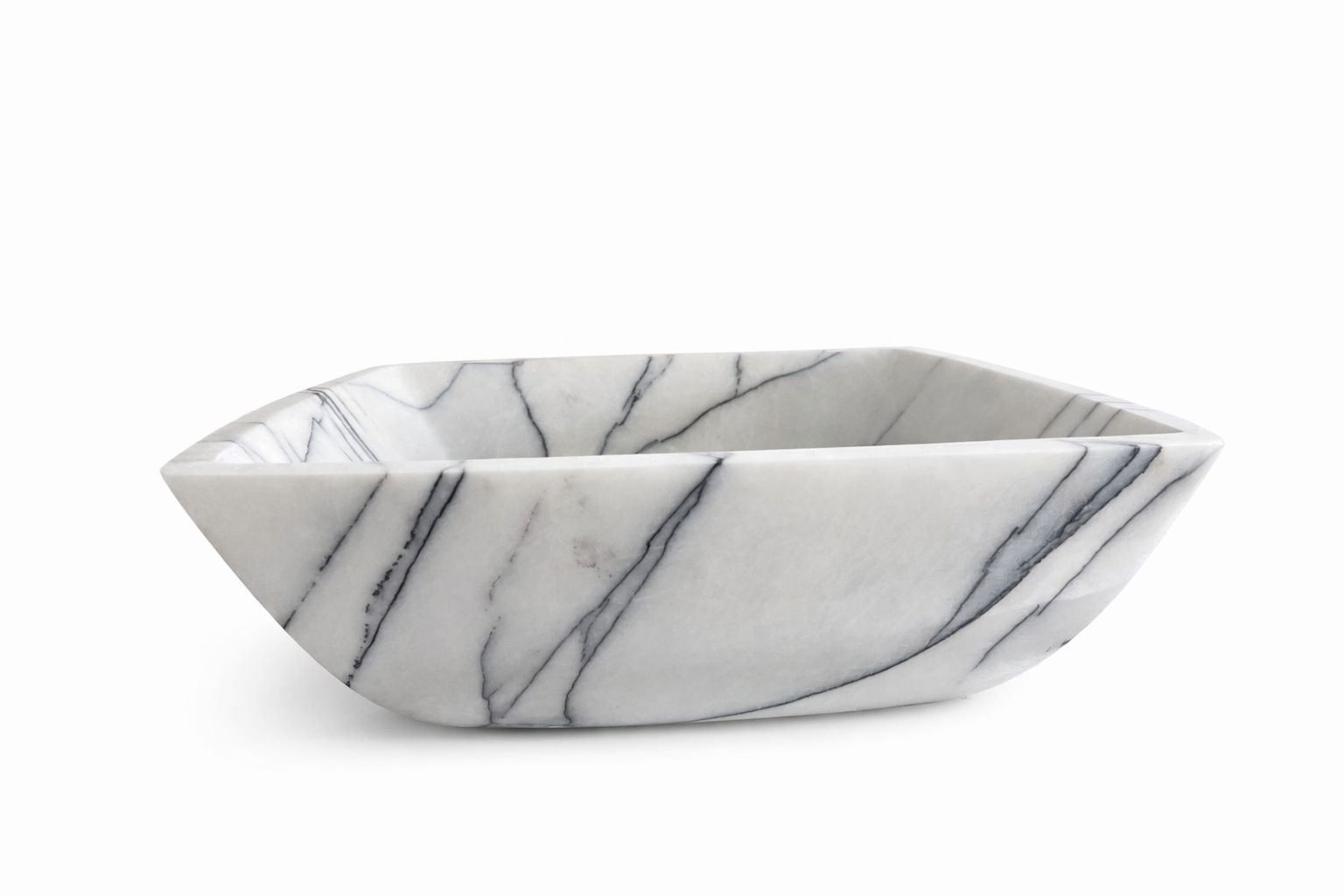 Luna Leylak Mermer Lavabo – Dikdörtgen Geometrik Tasarım