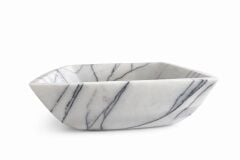 Luna Leylak Mermer Lavabo – Dikdörtgen Geometrik Tasarım