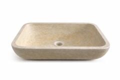 Doğal Traverten Tezgah Dikdörtgen Lavabo