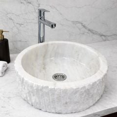 Doğal Mermer Kurna Lavabo – El İşçiliği Patlatma Lavabo