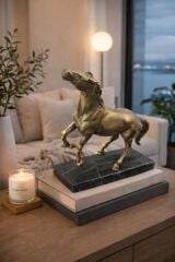 Bronze Horse Mermer Kaideli Dekoratif At Heykeli
