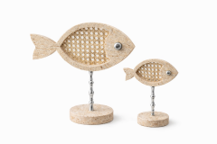 Marina Hazeran Traverten Balık Biblo Seti (2’li) Gümüş Ayaklı
