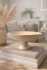 Traverten Ayaklı Dekoratif Kase