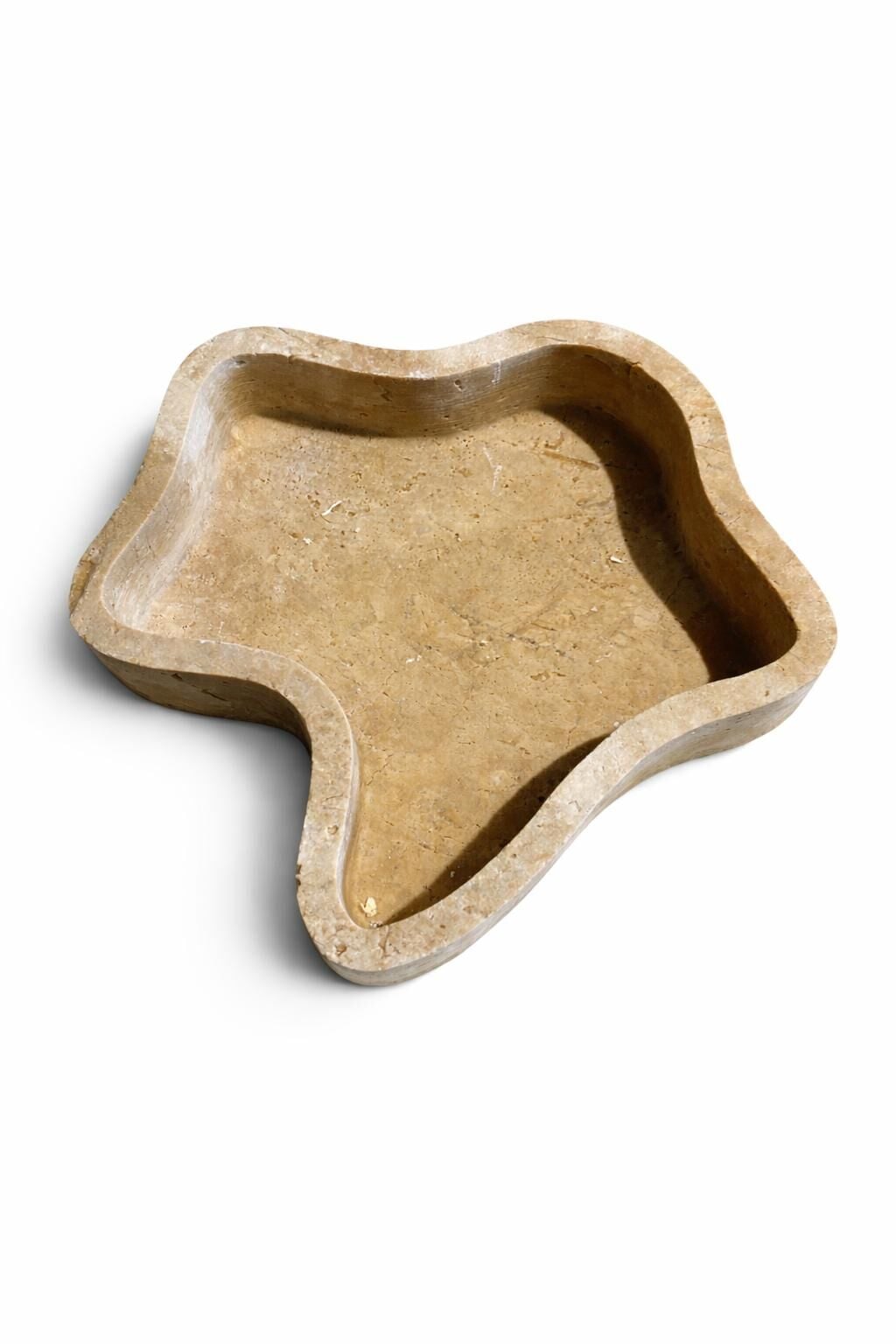 Doğal Traverten Organik Form Kase