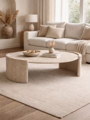 Traverten Orta Sehpa Sütün Ayaklı