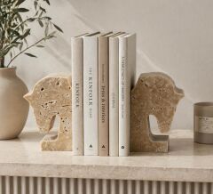 Traverten At Figürlü Kitap Tutucu (2’li Set)