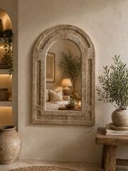Traverten Doğal Taş 40x60cm Dekoratif Ayna – Rusticana Seri