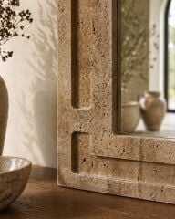 Traverten Doğal Taş 40x60cm Dekoratif Ayna – Rusticana Seri