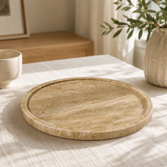 Doğal Traverten Tepsi – 28 cm