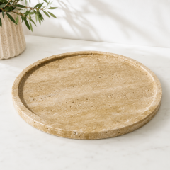 Doğal Traverten Tepsi – 28 cm