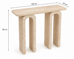 Modern Traverten Görünümlü Dresuar – 100 × 25 × 90 cm