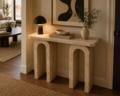 Modern Traverten Görünümlü Dresuar – 100 × 25 × 90 cm