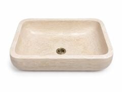 Doğal Traverten Tezgâh Üstü Lavabo