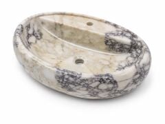 Doğal Mermer Oval Tezgah Üstü Lavabo