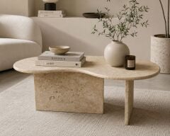 Organik Traverten Orta Sehpa – 100 × 50 × 40 cm
