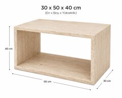 Doğal Traverten Çerçeve Orta Sehpa  30 × 50