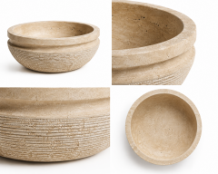 Doğal Taş Traverten Tezgâh Üstü Lavabo – 42 cm