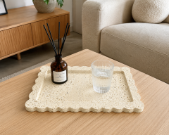 Ivory Light Traverten Kenar Detaylı Tepsi