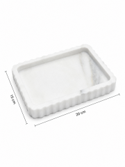 Calacatta Mermer Flüt Sunum & Düzenleme Tepsisi – 15x20 cm