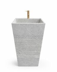 Stria Gri Mermer Ayaklı Lavabo