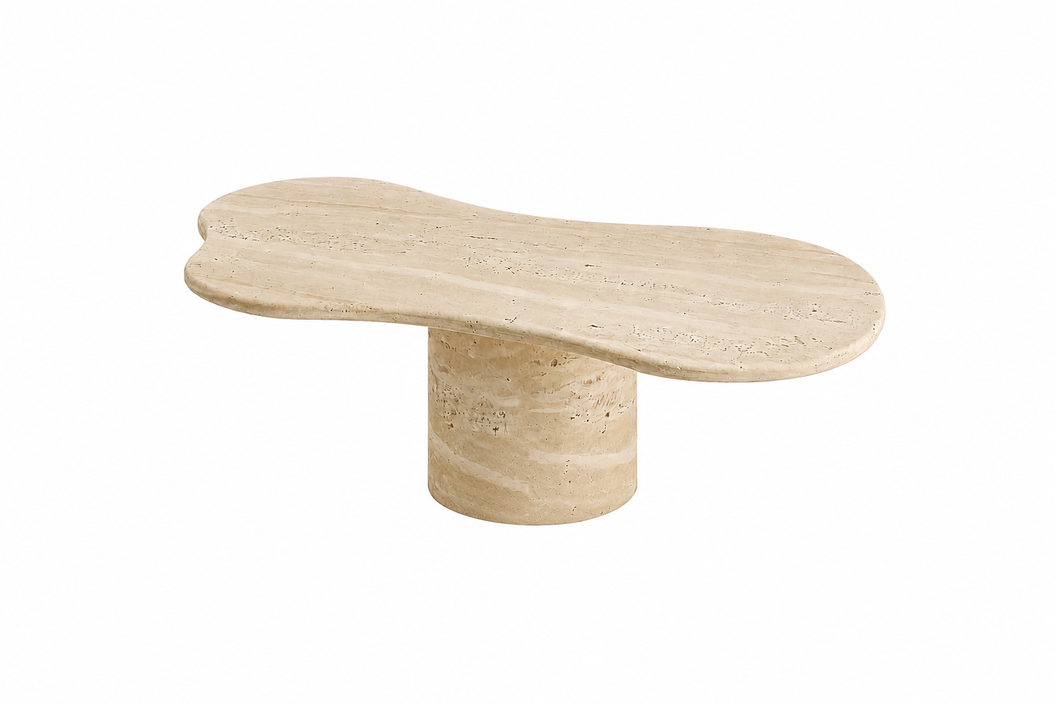 Organik Traverten Orta Sehpa – 100 × 60 cm