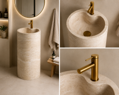 Traverten Monoblok Lavabo