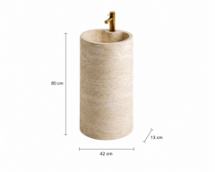 Traverten Monoblok Lavabo