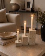 3'lü Traverten Mumluk Set - Görsel 7