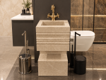 Bej Mermer Özel Tasarım Lavabo - Görsel 3
