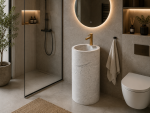 Beyaz Mermer Monoblok Lavabo - Görsel 3