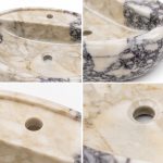 Doğal Mermer Oval Tezgah Üstü Lavabo