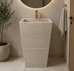 Doğal Traverten Freestanding Lavabo