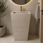 Doğal Traverten Freestanding Lavabo