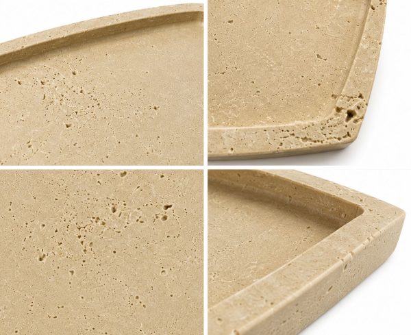 Doğal Traverten Mermer Tepsi - Oval Tepsi