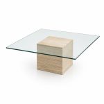 Doğal Traverten Orta Sehpa – 80x80 cm - Görsel 2