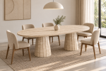 Doğal Traverten Oval Yemek Masası – 90x175 cm - Görsel 4