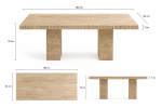 Duo Doğal Traverten Yemek Masası – 180×90 cm - Görsel 2