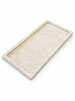 IVORY LIGHT Traverten Flüt Detay Tepsi – 15x30 cm - Görsel 2
