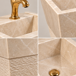 LUMİNA Bej Mermer Lavabo