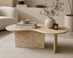 Organik Traverten Orta Sehpa – 100 × 50 × 40 cm - Görsel 4