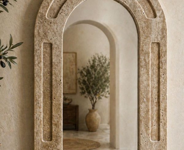 Traverten Oval Ayna  40x60cm
