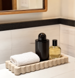 Traverten Flüt Model Banyo Düzenleyici, Sunum Tepsisi Kenar Detaylı